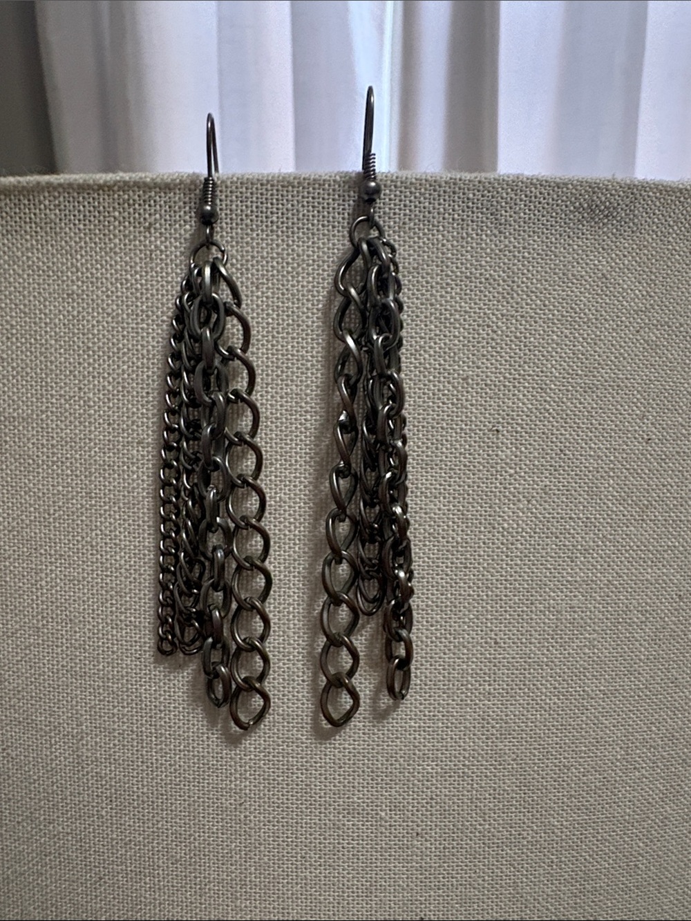 Dainty Black Chain Tassel Drop Earrings - Women Jewelry